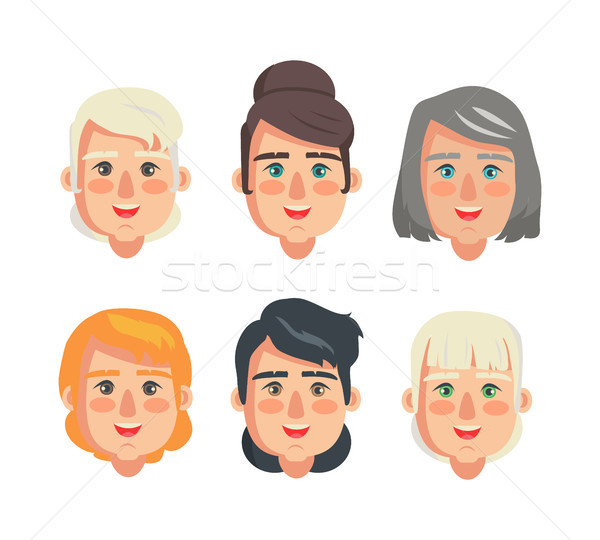 Grandmothers Constructor Set Vector Illustration Stock photo © robuart