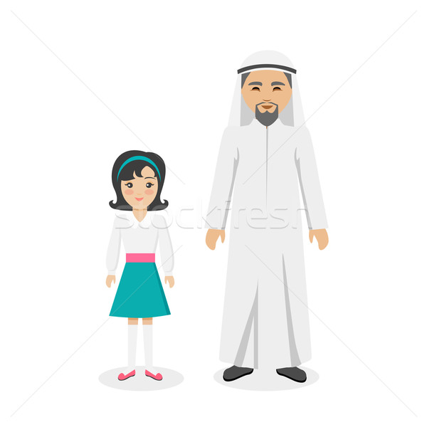 Saudi-Arabien traditionellen Kleidung Menschen arab Familie Stock foto © robuart