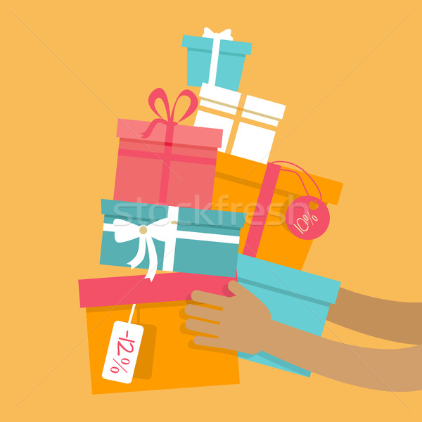 Holiday Sales Vector Concept in Flat Design Stock photo © robuart