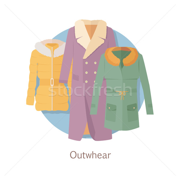 Outerwear Web Banner. Winter Collection for Woman Stock photo © robuart