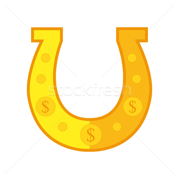 Arany patkó vektor stílus hagyományos szimbólum Stock fotó © robuart