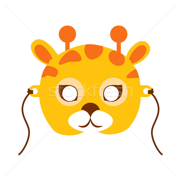 Zürafa hayvan karnaval maske çocukça vektör Stok fotoğraf © robuart