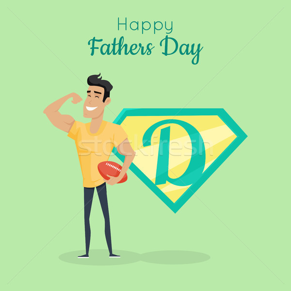 Szczęśliwy dzień ojca plakat tatuś sportowiec najlepszy Zdjęcia stock © robuart