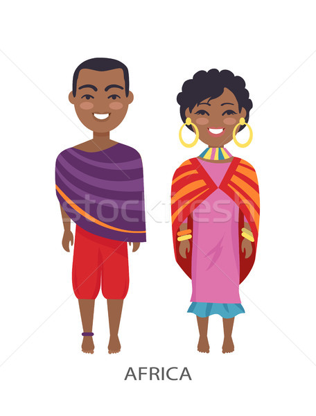 Africa People and Customs on Vector Illustration Stock photo © robuart