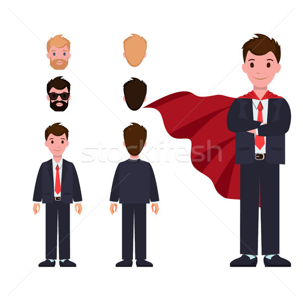 Businessman in Suit and Red Cloak Constructor Stock photo © robuart