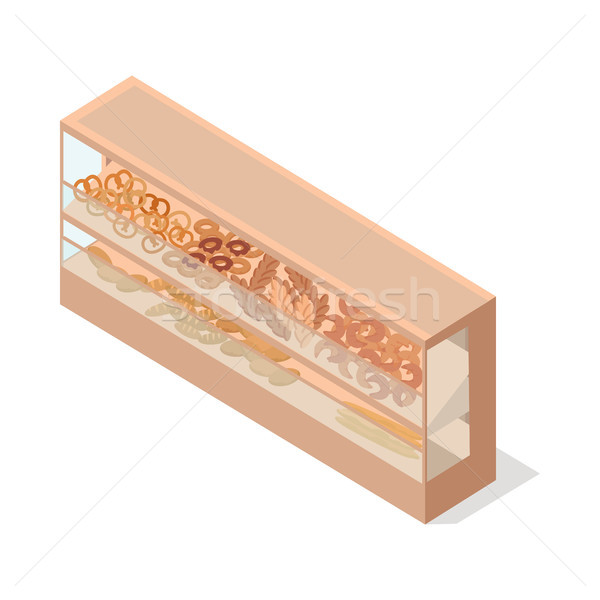 Pastries in Groceries Showcase Isometric Vector Stock photo © robuart