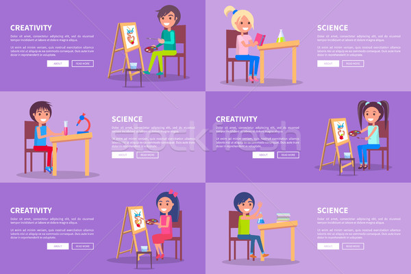 Creativity and Science Template Vector Web Banners Stock photo © robuart