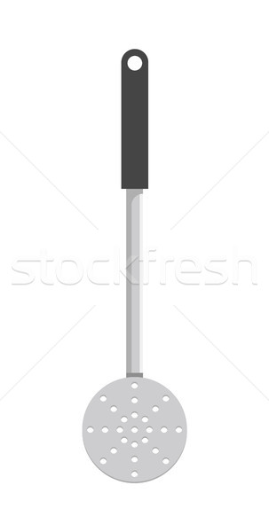 Shiny Metal Skimmer with Black Plastic Handle Stock photo © robuart