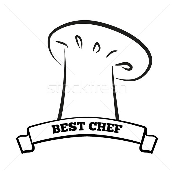 Besten Küchenchef schwarz weiß Emblem hat Zeichen Stock foto © robuart