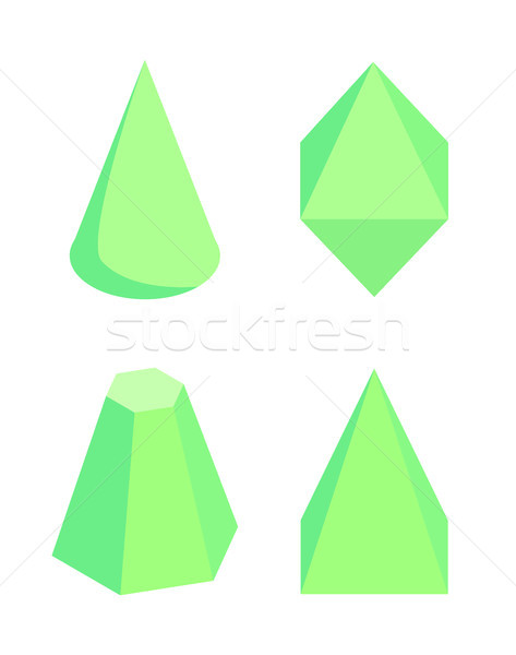 Green Isolated Prisms Set on White Background Stock photo © robuart