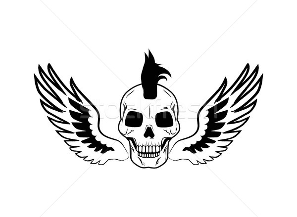 Crânio asas grande ícone punk Foto stock © robuart