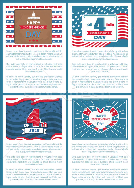 Set Patriotic US Posters 4th July Independence day Stock photo © robuart