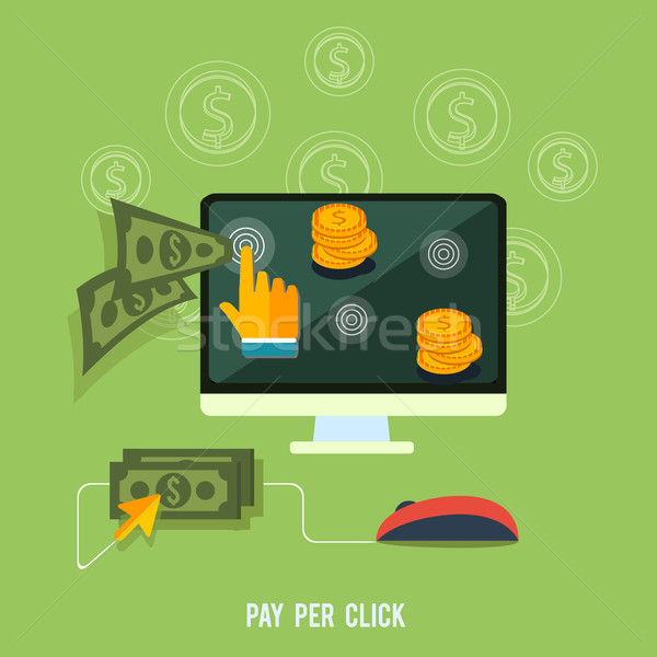 Stock photo: Pay per click internet advertising model when the ad is clicked