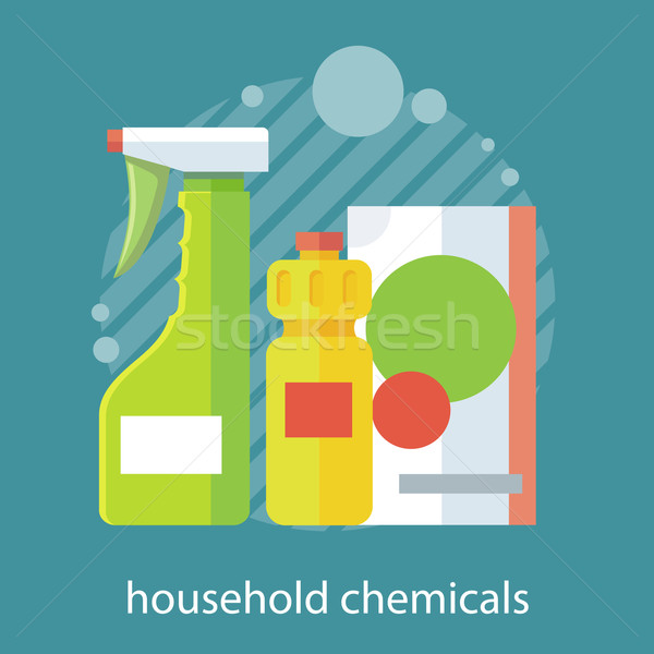 Household Chemical Flat Design Stock photo © robuart