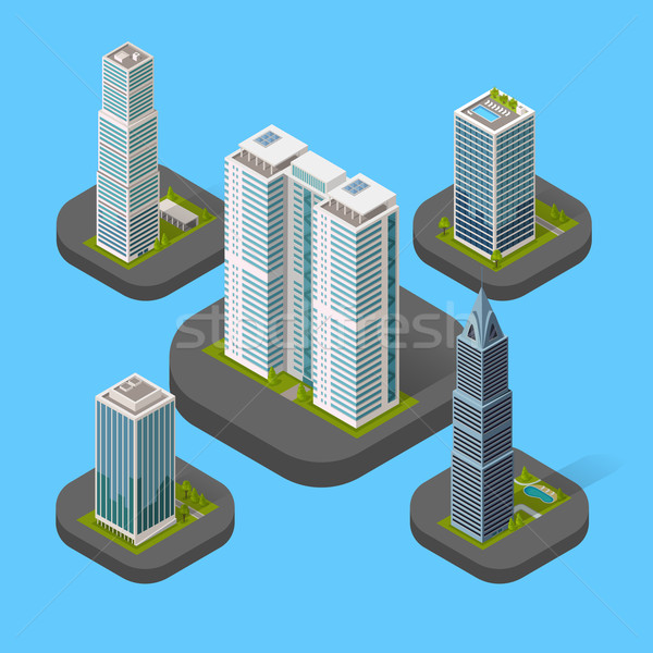 Isometric Building Set Isolated Stock photo © robuart