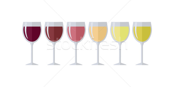 Glasses with Different Types of Elite Wine. Stock photo © robuart