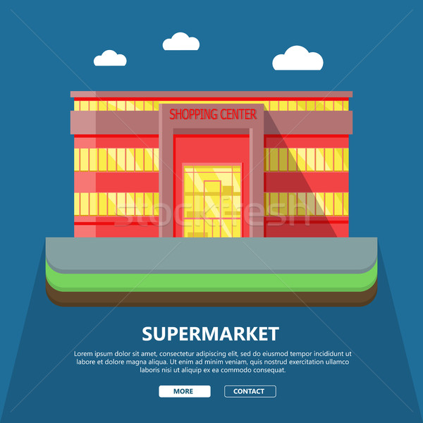 Supermarket Web Template in Flat Design Stock photo © robuart
