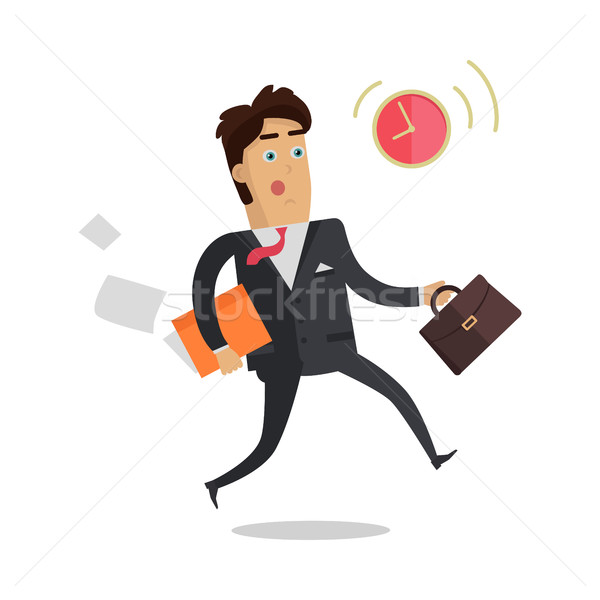 Being Late to Meetings Flat Style Vector Concept Stock photo © robuart