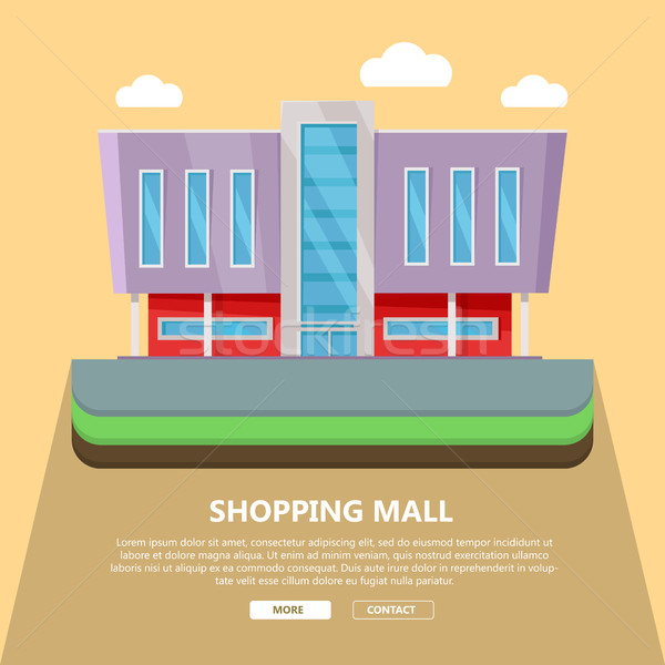 Shopping Mall Web Template in Flat Design Stock photo © robuart