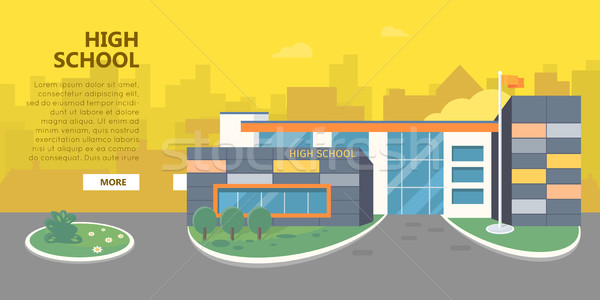 High School Building Vector in Flat Style Design Stock photo © robuart