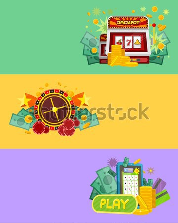Casino Gambling Icons Set Stock photo © robuart