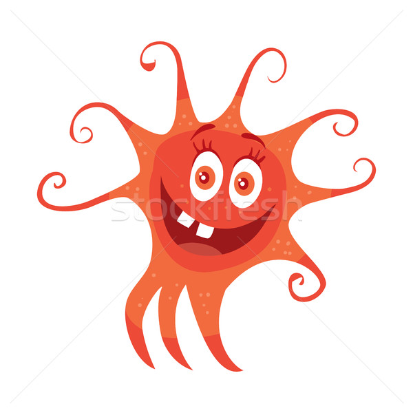 Piros baktériumok rajz vektor karakter ikon Stock fotó © robuart