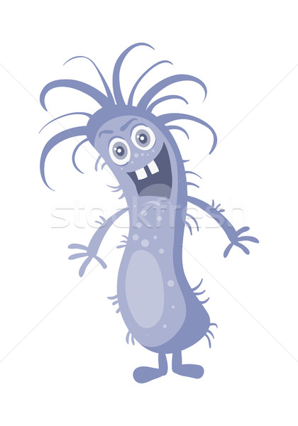 Kék baktériumok rajz vektor karakter ikon Stock fotó © robuart