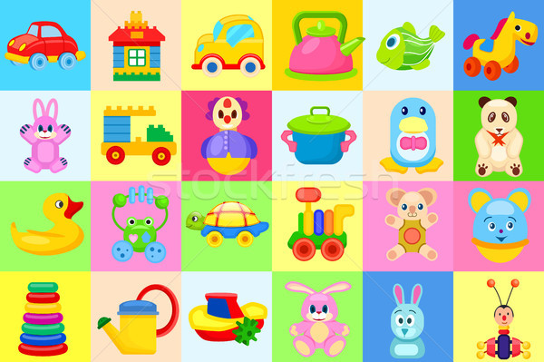 Childrens Toys Big Colorful Illustrations Set Stock photo © robuart