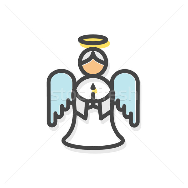 Angel with Wings Christmas Vector Illustration Stock photo © robuart