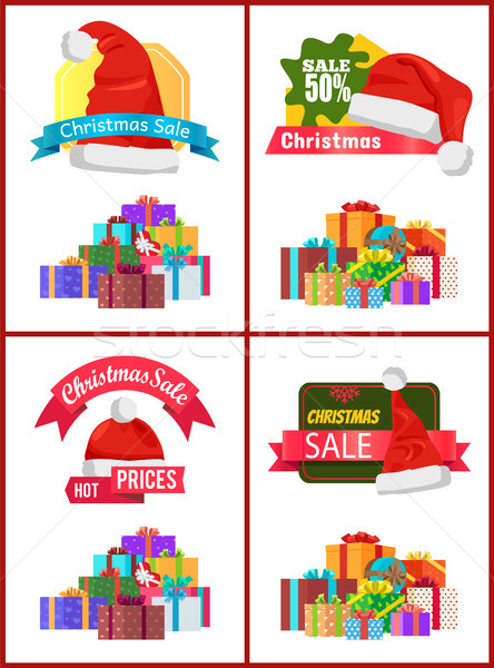 Stock photo: Festive Christmas Sale Announcement Posters Set