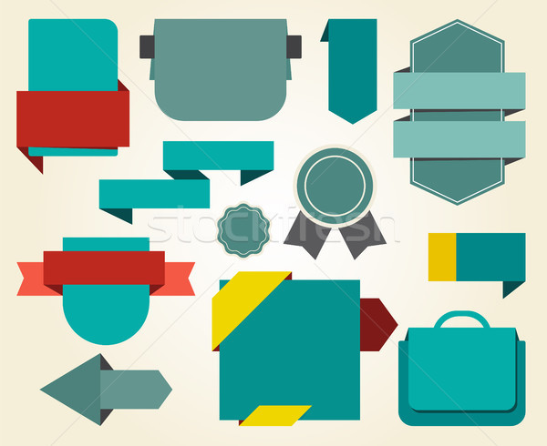 Collection of Blue Stickers on Vector Illustration Stock photo © robuart