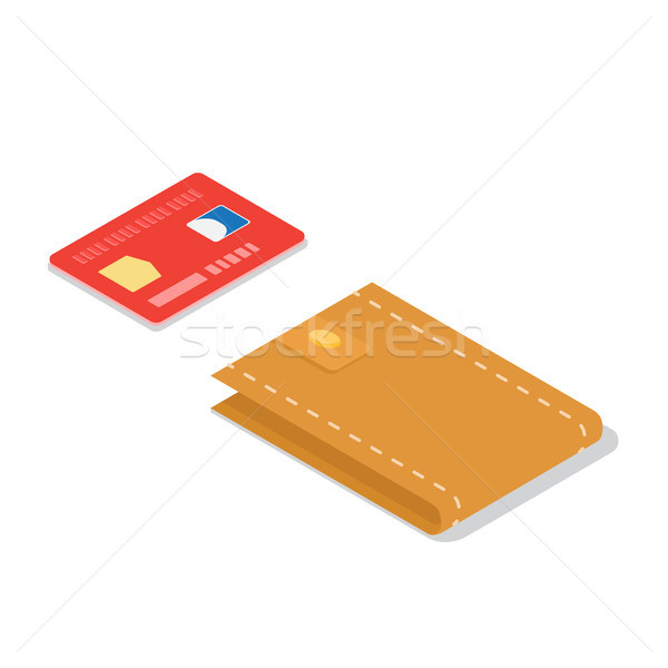 Credit Card and Leather Wallet Isometric Vector Stock photo © robuart