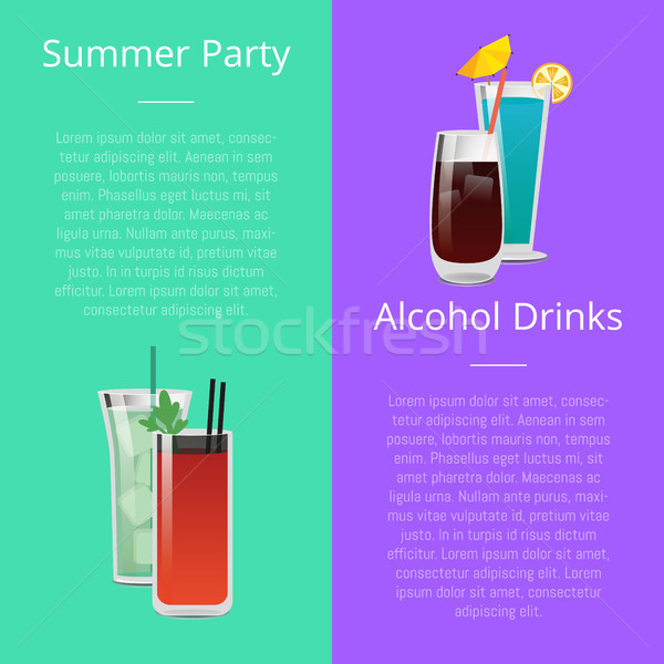 Summer Party Alcohol Drink Poster with Bloody Mary Stock photo © robuart