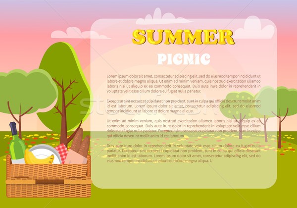 Stock photo: Summer Picnic Poster Text Vector Illustration