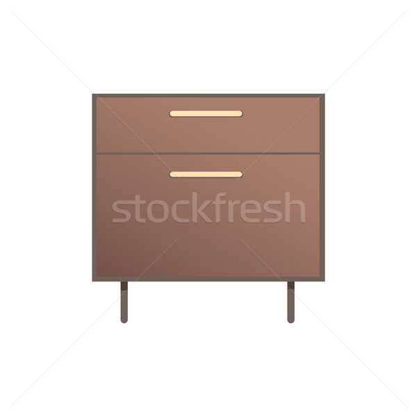 Pretty Bedside Cabinet Isolated on White Backdrop Stock photo © robuart