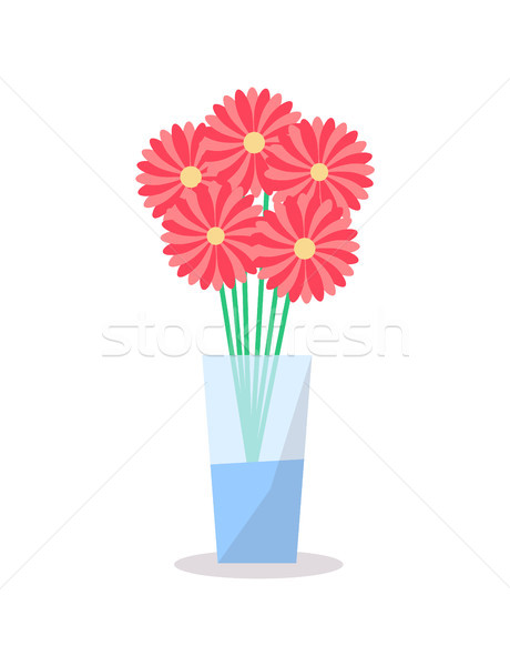 Flowers Glass Vase Icon Vector Decorative Element Stock photo © robuart