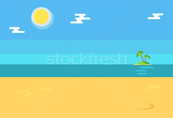 Summertime Background with Seashore, Island Palms Stock photo © robuart