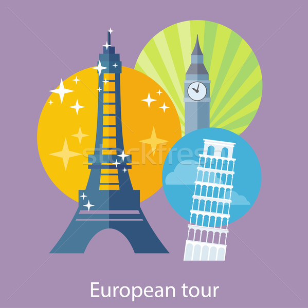 Stock fotó: Európai · utazó · turné · turisztikai · szalag · híres