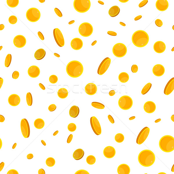 Seamless Pattern with Golden Coins Falling Down. Stock photo © robuart