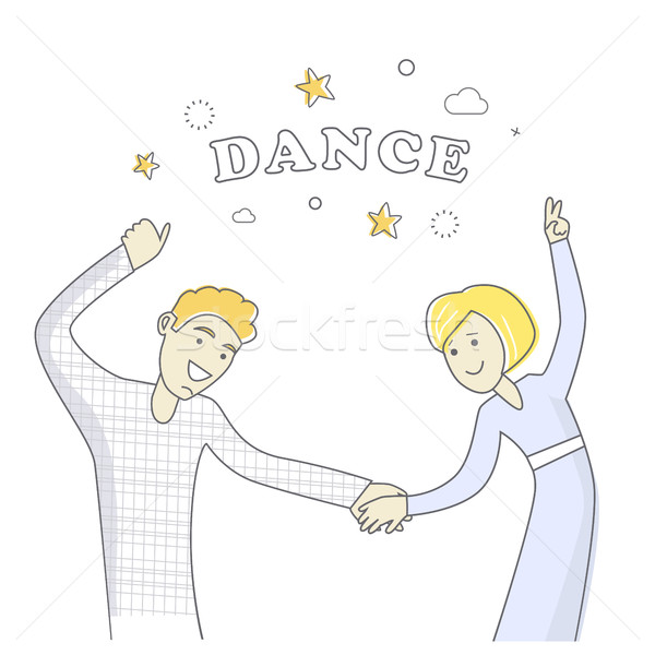 Business Partners at the Party Dancing. Vector Stock photo © robuart
