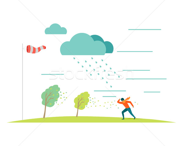 Bad Weather Vector Concept in Flat Design Stock photo © robuart