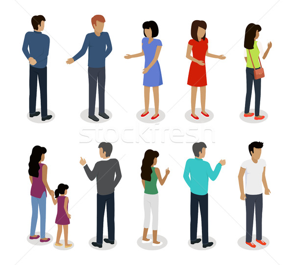 Set of Customers and Sellers Characters Vector Stock photo © robuart