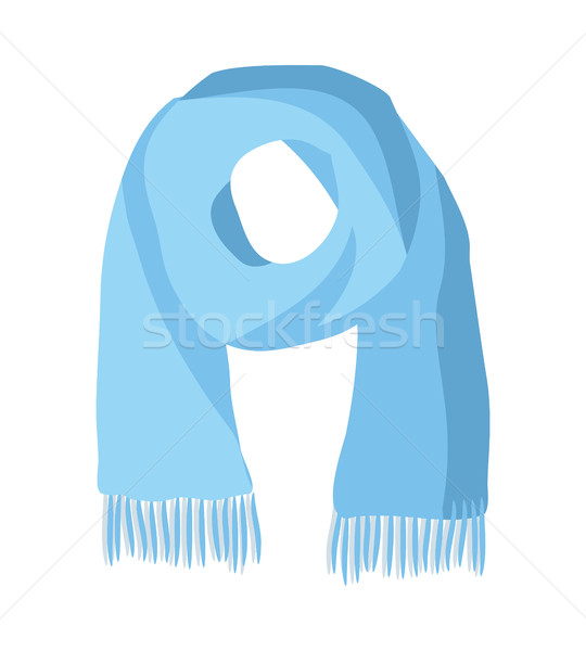 Vermelho tricotado cachecol isolado branco azul Foto stock © robuart