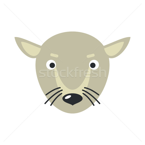 Rat Face Vector Illustration in Flat Design Stock photo © robuart