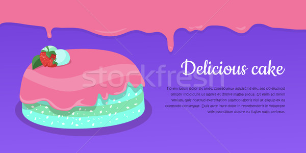 Kuchen ausgezeichnet Erdbeere pie Design Stock foto © robuart