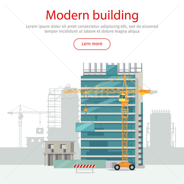 Stock photo: Building Web Banner. Skyscraper. Floors with Glass