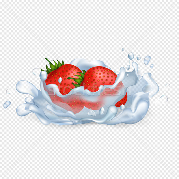 Strawberries Drop in Water Isolated Illustration Stock photo © robuart