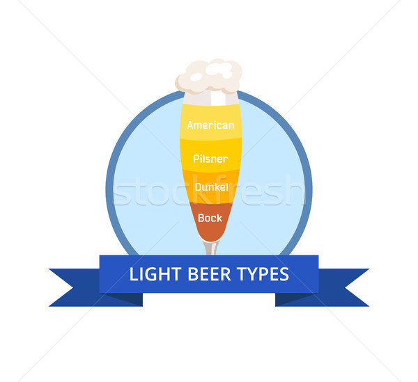 Light Beer Types Logo American and Dunkel, Pilsner Stock photo © robuart