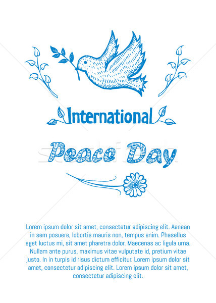 Internationalen Frieden Tag Plakat Taube Zweig Stock foto © robuart
