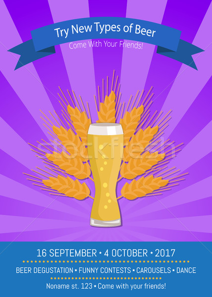 Try New Types of Beer Vector Illustration Purple Stock photo © robuart